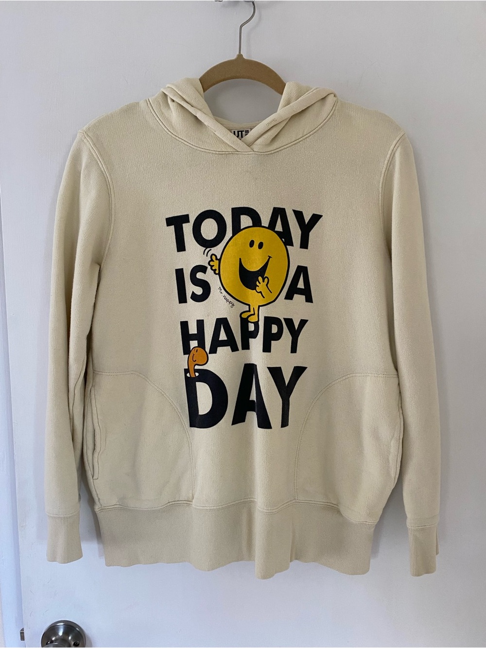 Uniqlo Cream Graphic Hoodie Sanrio Mr. Men Little Miss ‘Today is a Happy Day’ XL